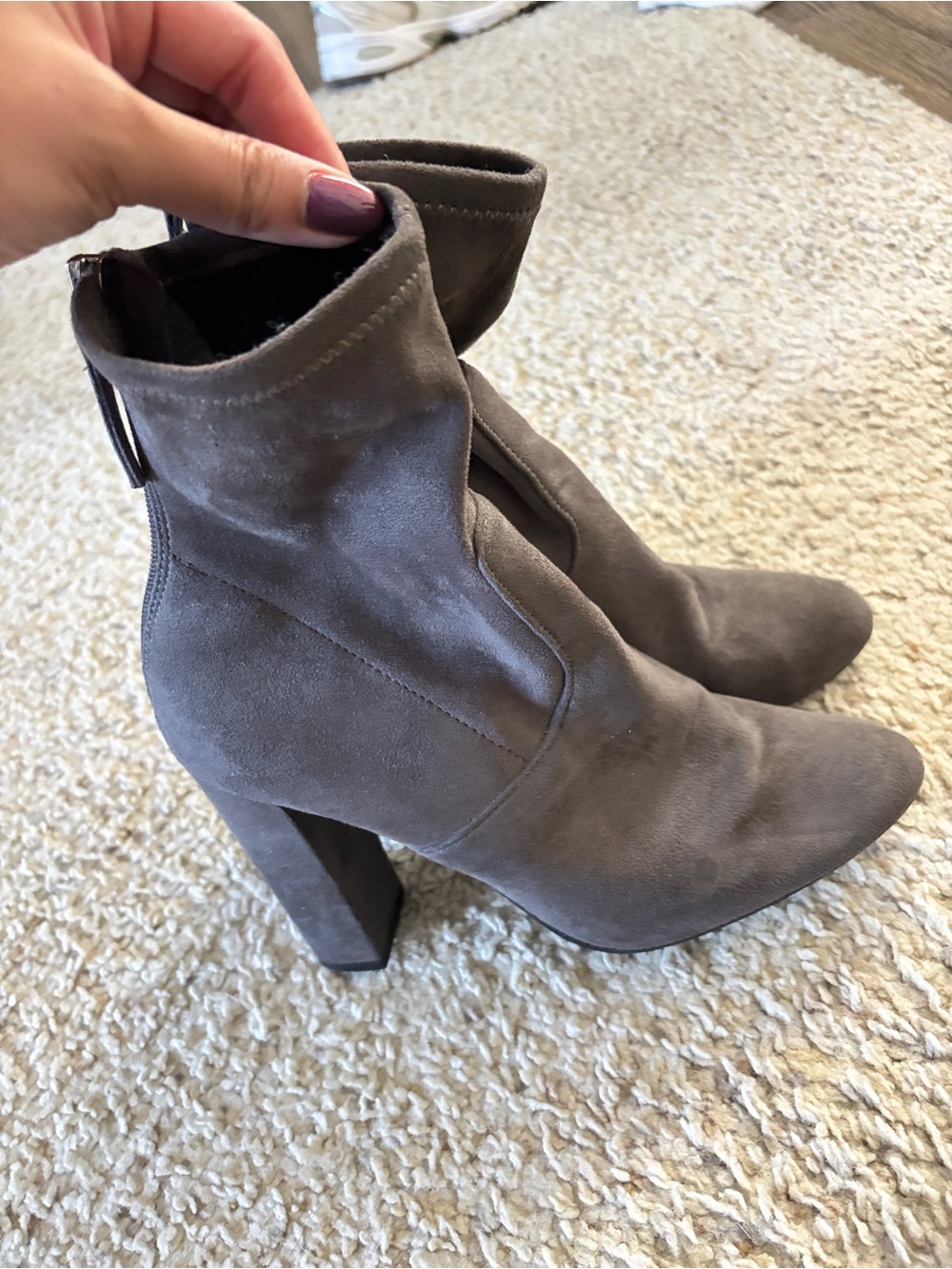Steve Madden Gray Suede Ankle Boots